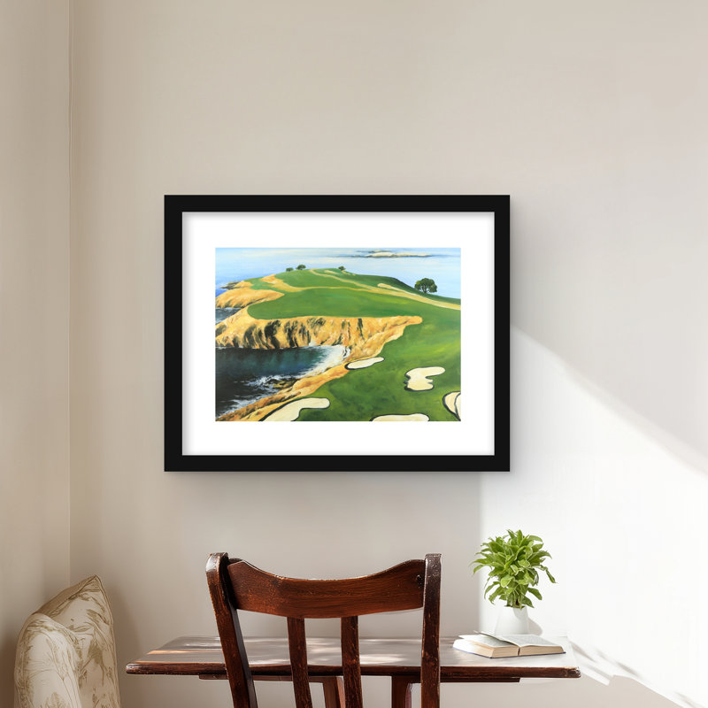 Pebble Beach Golf Impression de liens | Scène de sport décorative, Noir