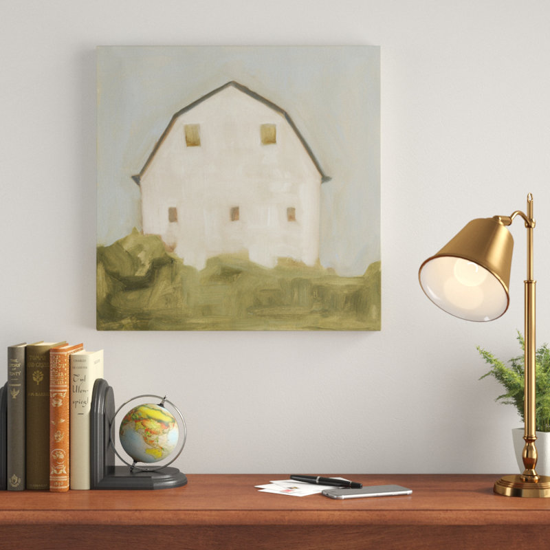 «Serene Barn III» par Emma Scarvey, peinture sur toile tendue, H 20 po x l 20 po