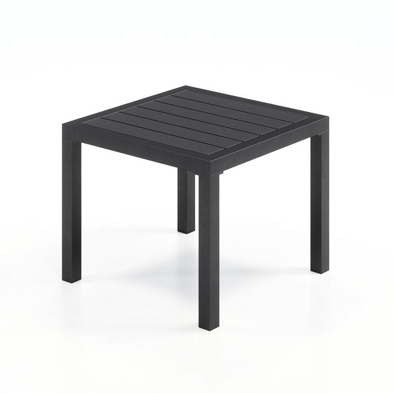 Table d'appoint extérieure carrée L 20 po x l 20 po Eveleen, Noir, Noir