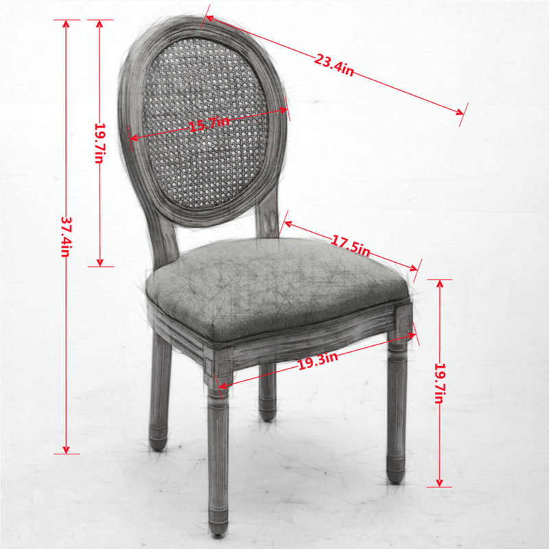 Ensemble de 2 chaises de salle à manger rembourrées à dossier de très grande taille 19,72 "H Louis II, Vert olive