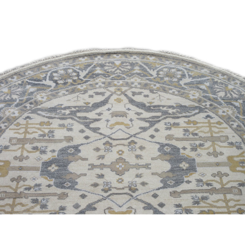 8X8 Round Oushak Hand-Knotted Rug