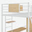Lit mezzanine simple avec bureau en L et garde-robe-1056070501