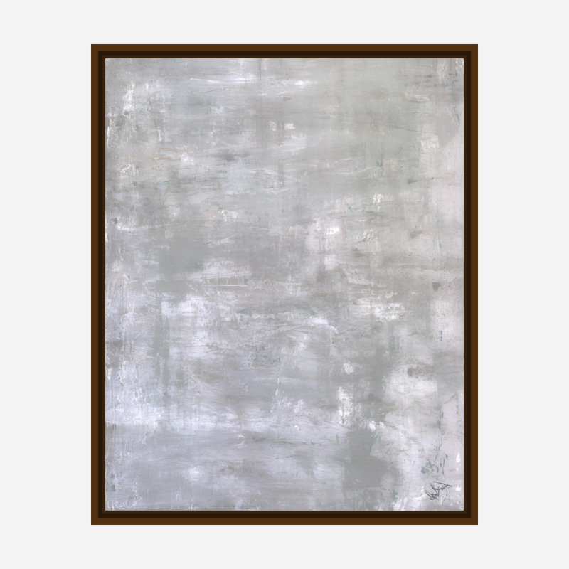 Neige tempête II - reproduction d'art sur toile, Cadre flottant brun, H 26 po x l 22 po x P 2 po