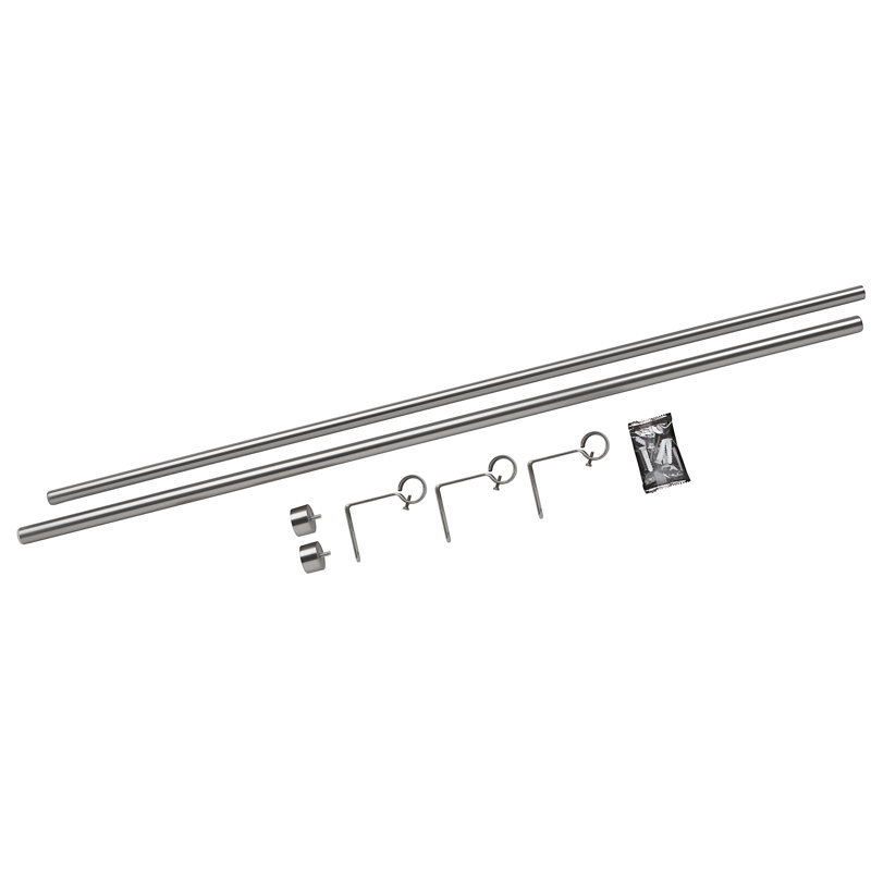 Cappa Curtain Hardware Set, Nickel/Steel, 7.85cm H x 183cm W x 0.5cm D
