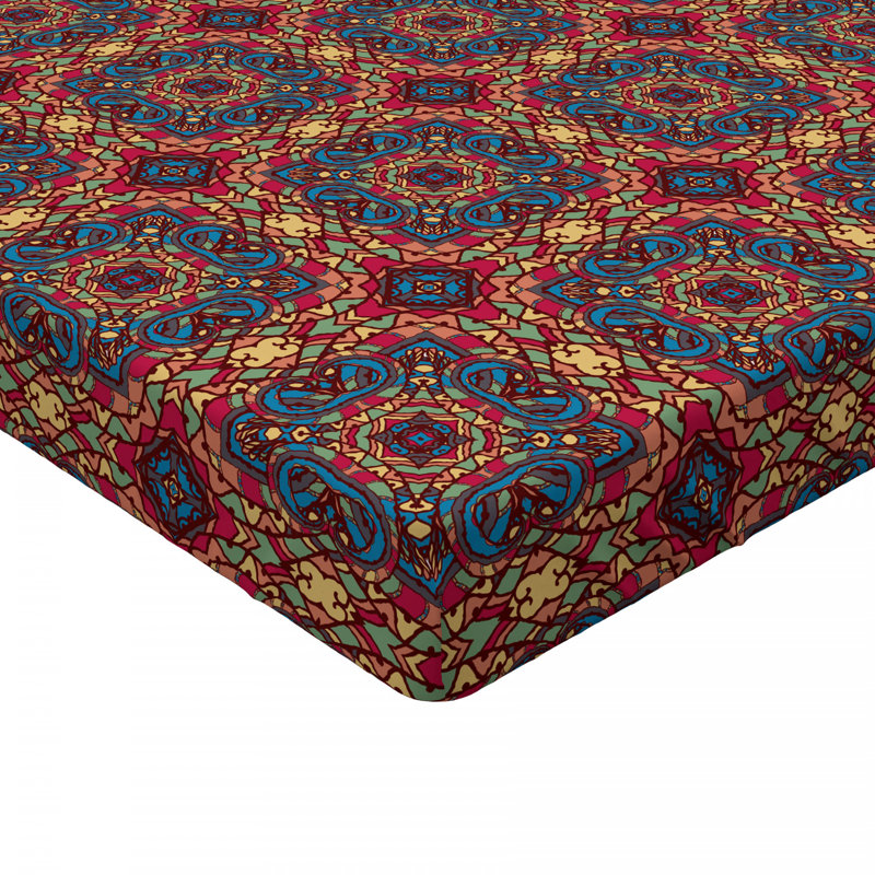 Microfiber Geometric Fitted Sheet, Full Fitted Sheet