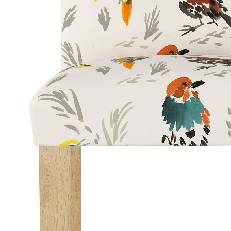 Chaise parsons en coton Sylva, Bois foncé naturel, Avery multi