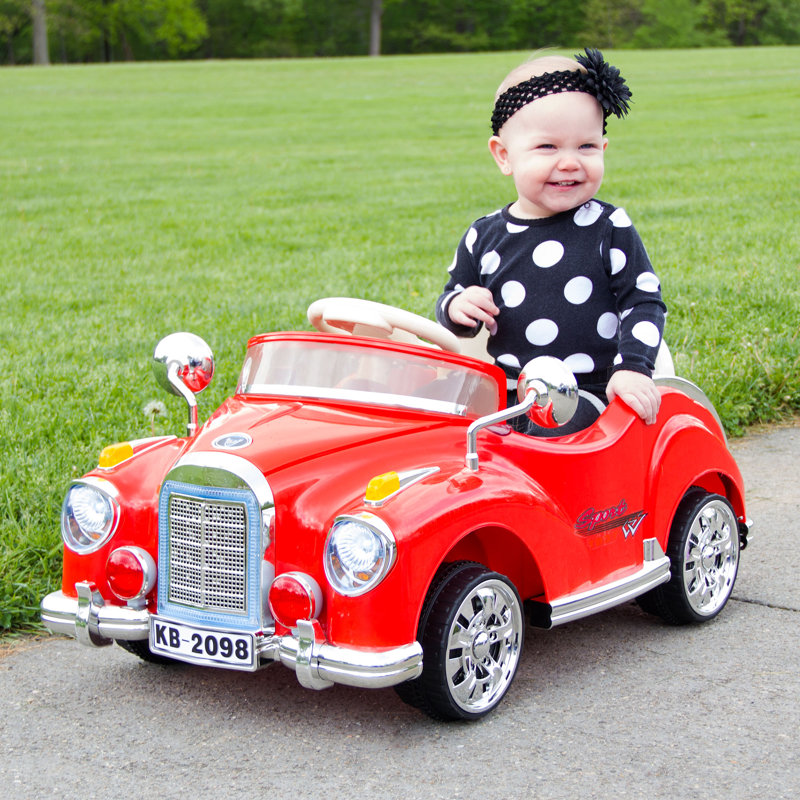 Kids Ride on Car with Remote - Classic Toddler Car for Kids Ages 3-6 - 6V Battery-Powered Ride on with Lights and AUX Port by Lil' Rider (Red)