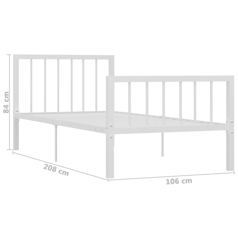 Andalynn Metal Bed, black, European Single (90 x 200cm)