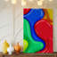 Reproduction d'art sur toile, "Composition abstraite vibrante" avec des formes fluides tourbillonnantes-747981423
