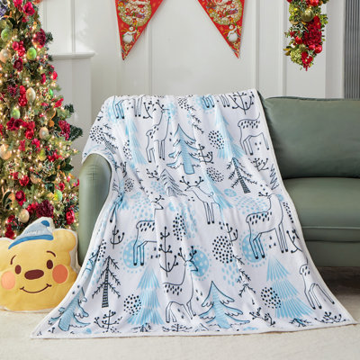 Christmas Blanket Flannel for Holiday Decor (Twin 60"x80")
