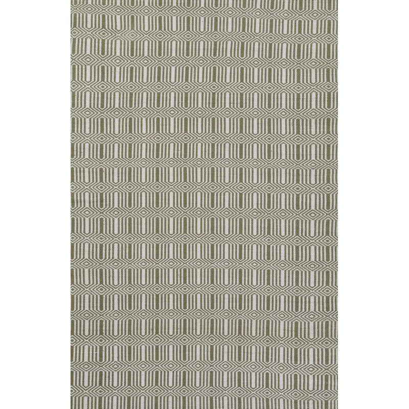 Geometric Area Rug in Green, Rectangle 3'6" x 5'6"