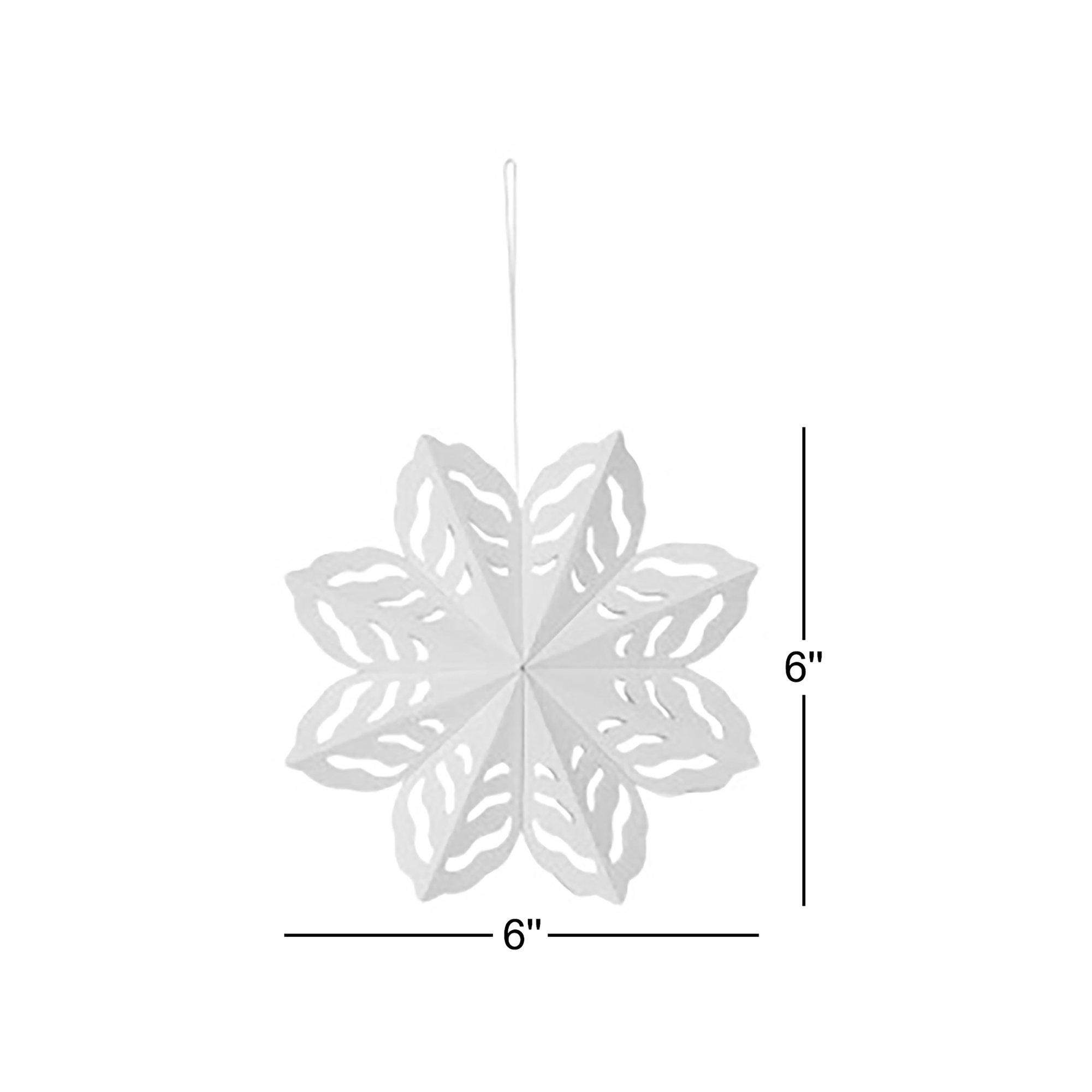 4-Piece Round Handmade Paper Folding Snowflake Ornaments