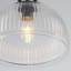 Plafonnier semi-encastré à une lumière, style moderne du milieu du siècle, avec abat-jour en verre transparent cannelé.-695463054