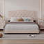 Lit tapissier grand format, structure avec rivets, lit plateforme moderne en velours avec tête de lit capitonnée-1720990837