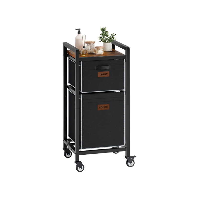 Steel Laundry Cart, Black