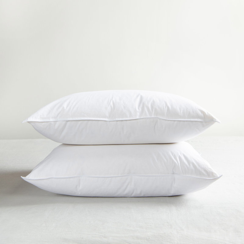 2 Pack Medium White Duck Feather & Down Bed Pillow, King