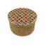 Pouf rond en velours de 16 po de large avec rangement