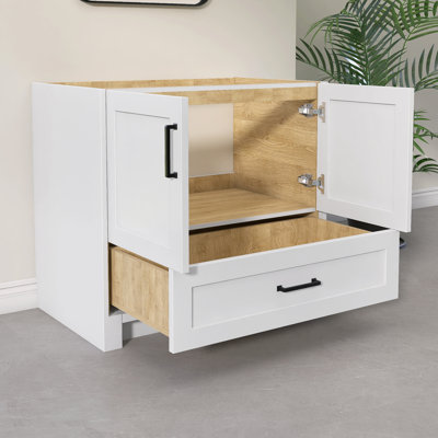 Base de meuble-lavabo simple en bois massif de 36 pouces seulement
