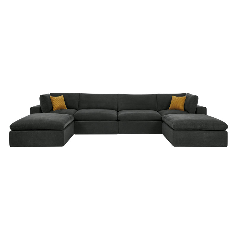 Miwinspa Full Compressed Modular Sectional, Dark Gray