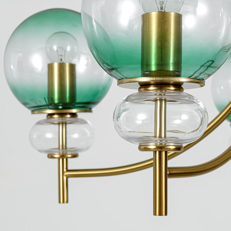Lustre spoutnik moderne en verre à 5 lumières