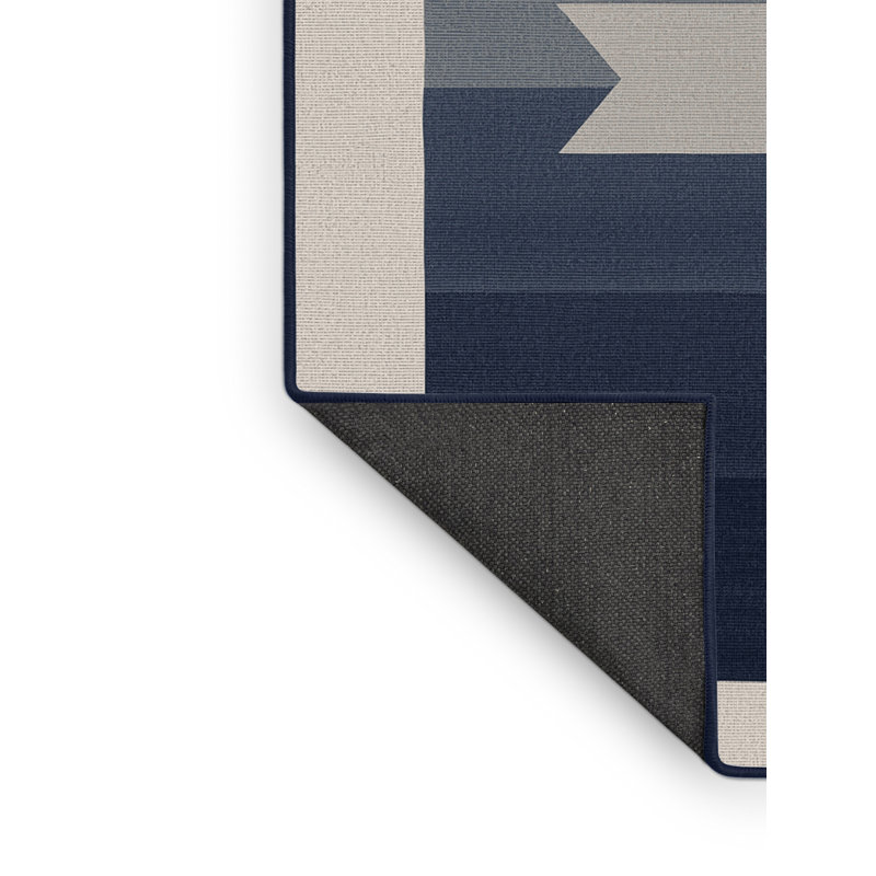 Soft Plush Fabiano July 4Th Modern & Contemporary Abstract Area Rug in Beige – Navy Binding, 8x12