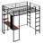 Metal Loft Bed With Shelves And Desk-1790233806