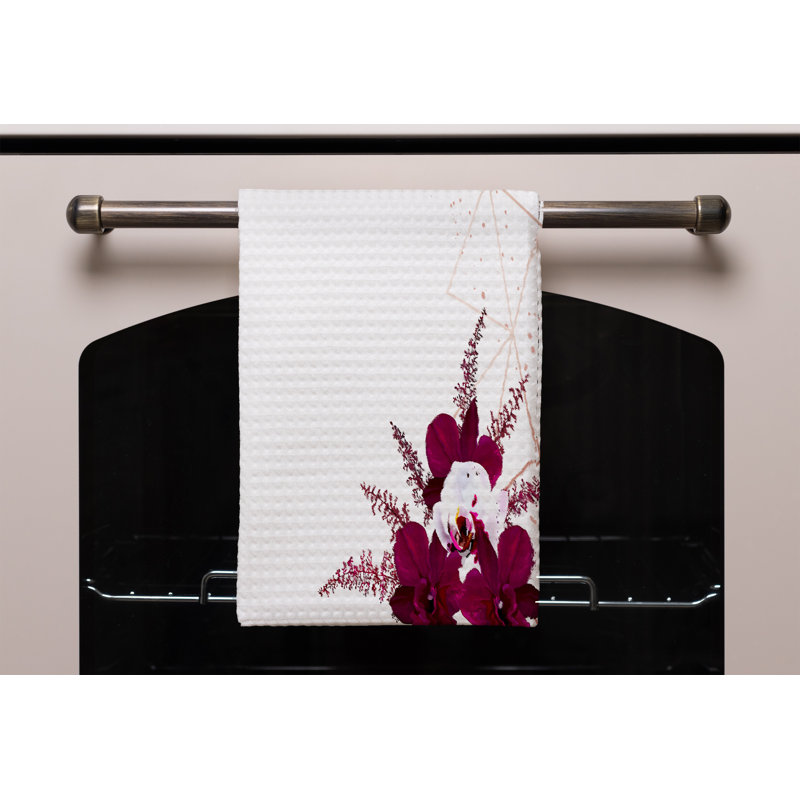 Cotton Floral Waffle Kitchen Towel