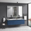 Miroir de salle de bain à DEL 84 x 48 po avec façade et rétroéclairage, miroir de meuble-lavabo mural avec cadre en aluminium, antibuée, mémoire, 3 couleurs, gradation continue