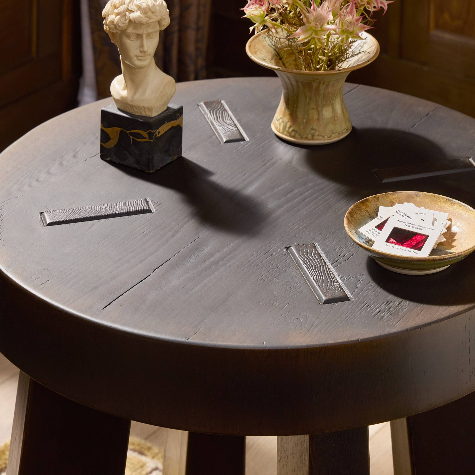 Sadira 22" Oak End Table, Burnt Oak Veneer