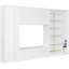 Lit simple blanc avec meuble télé intégré, tiroirs et armoires pour économiser de l'espace dans les petites chambres en bois avec support de rangement Espaces polyvalents idéaux