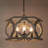 Luther 4-Light Dimmable Wood and Metal Geometric Chandelier 