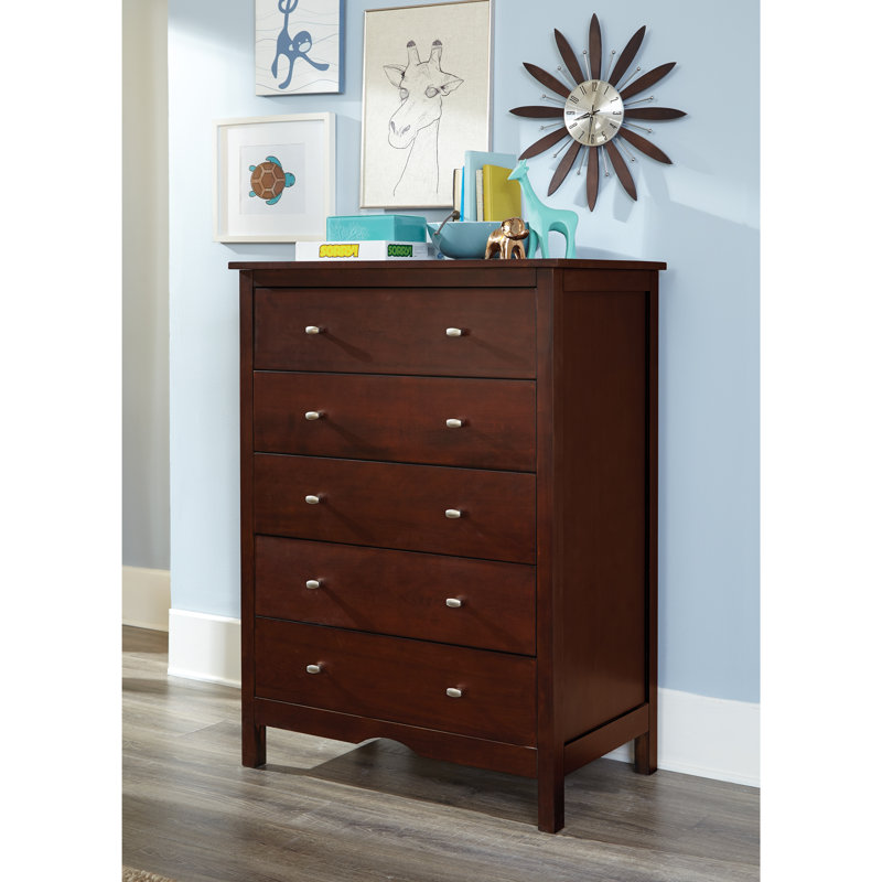 Edington Kids 5 - Drawer Chest, Coffee