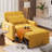 3-in-1 Convertible Pull Out Sleeper Chair, Adjustable Backrest 100°-180° Upholstered Single Sofa Bed with Side Pocket & Casters,Linen Accent Chair for Living Room Guest Room-1575835381