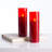 Moving Flameless LED Red Glass Pillar Candles with Remote Set of 6