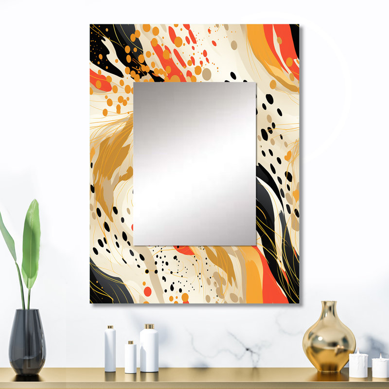 Élégance urbaine multicolore Hayford - miroir mural géométrique, miroir décoratif géométrique, impression d'art en métal
