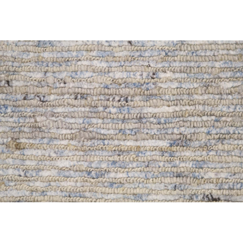 Tapis bleu clair et naturel noué à la main de haute qualité