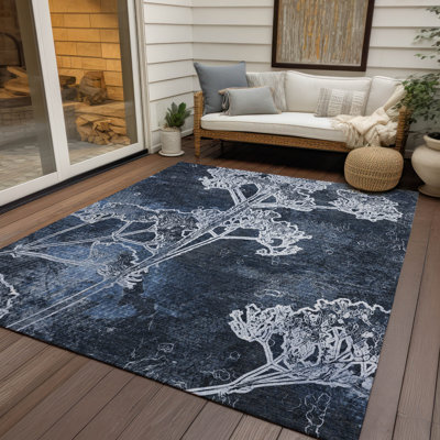 Tapis floral intérieur / extérieur lavable à la machine Leavittsburg ACN2239