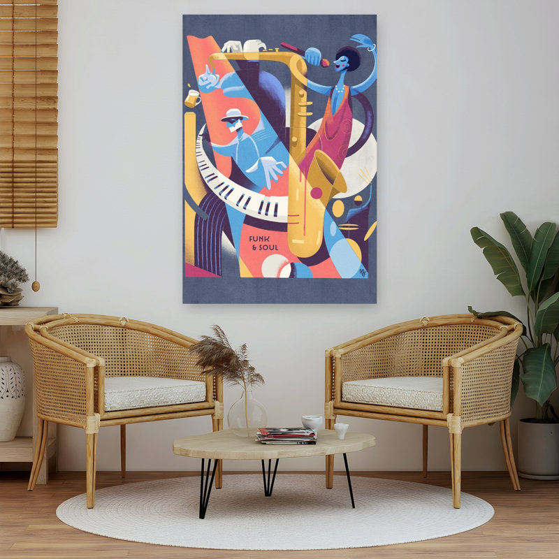 Vibrant Funk Soul Abstract Modern Architecture Wall Art Print, 152.4cm H x 101.6cm W