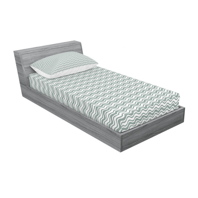Microfiber Abstract Sheet Set, Twin Sheet Set with Fitted Sheet
