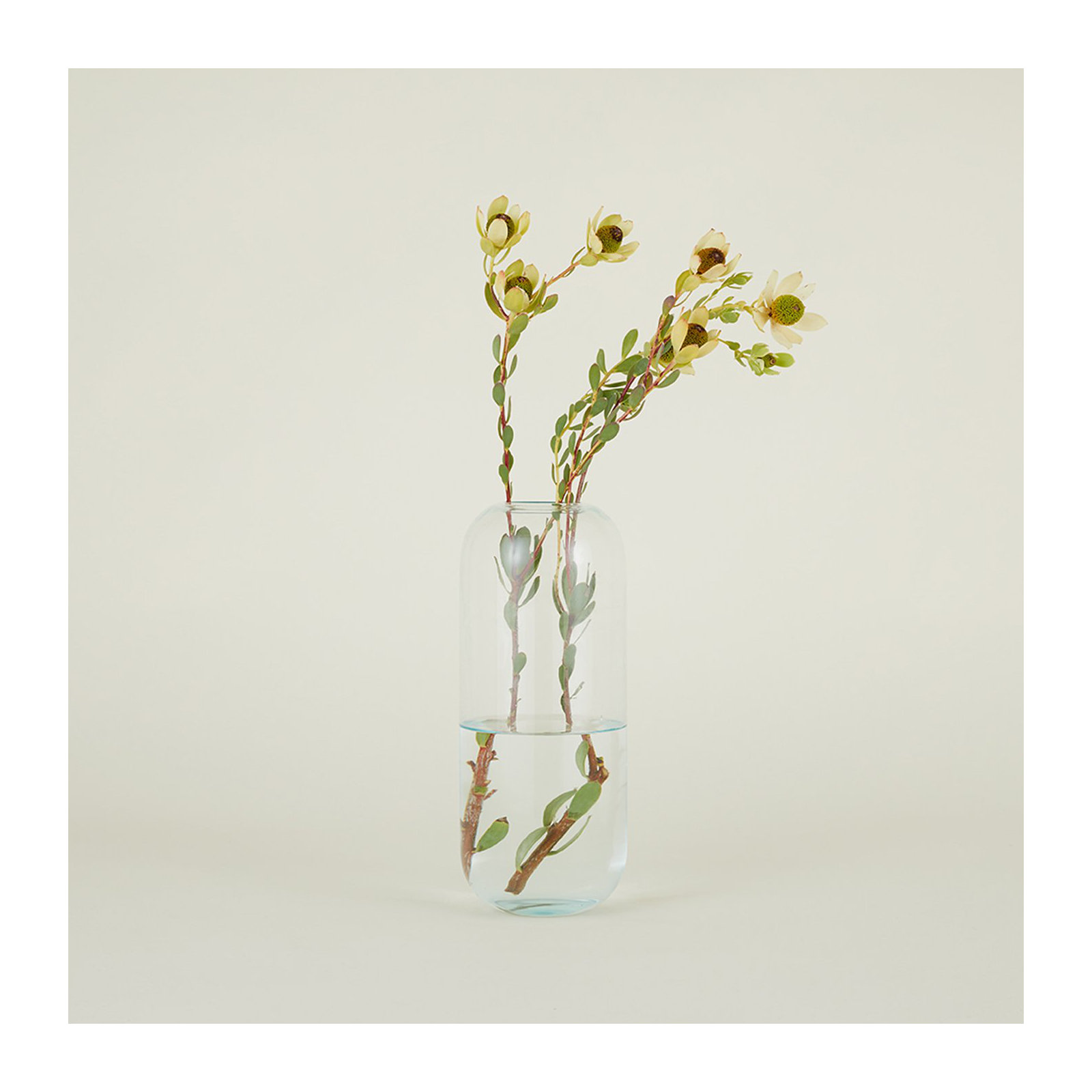 Aurora Handmade Glass Table Vase, Sky, 12.5" H x 5" W x 5" D