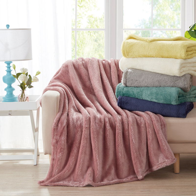 Blush Ultra-Plush Antimicrobial Polyester Throw Blanket