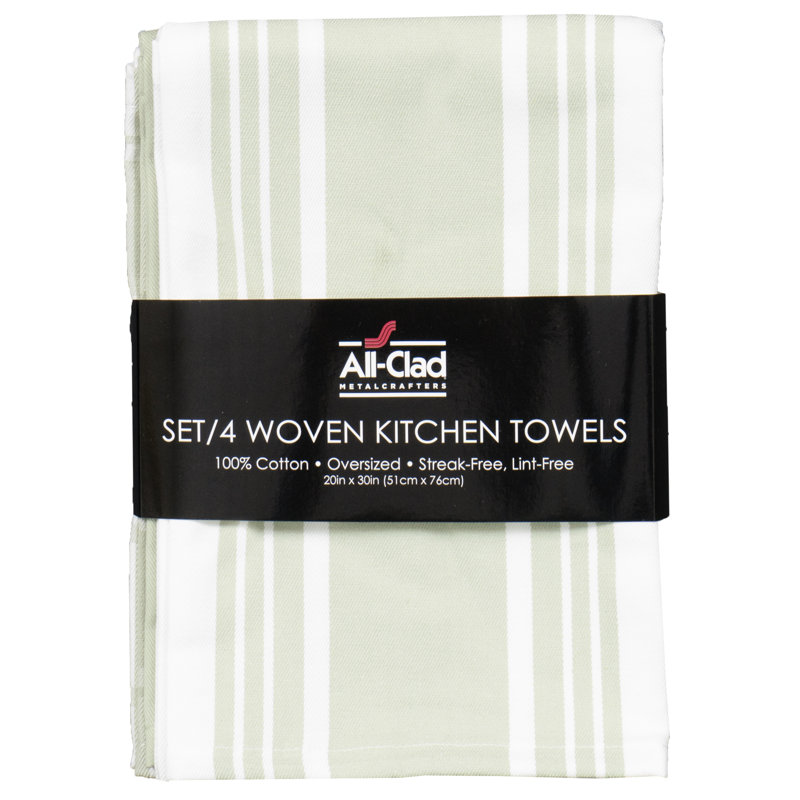 All-Clad Woven Bistro Kitchen Towels (Set of 4), Fennel