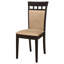 Ensemble de 2 chaises de salle à manger transitionnelles en bois brun cappuccino