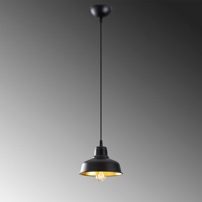 Industrial Scandinavian Chandelier, Black Metal Body, 7.5 x 7.5 inches | Height: 42.5 inches, Cable Length: 35.4 inches | E27 Socket, Max 40W | Stylish Lighting for Modern Home Décor & Living Spaces, IP20 Rated