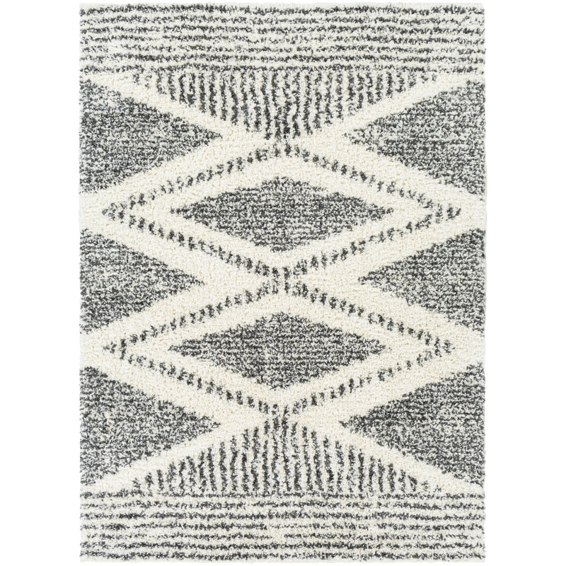 Isavela noir / crème Casen Southwestern, Rectangle 4 pi x 6 pi