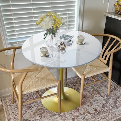 Cleofus Round Metal Base Dining Table