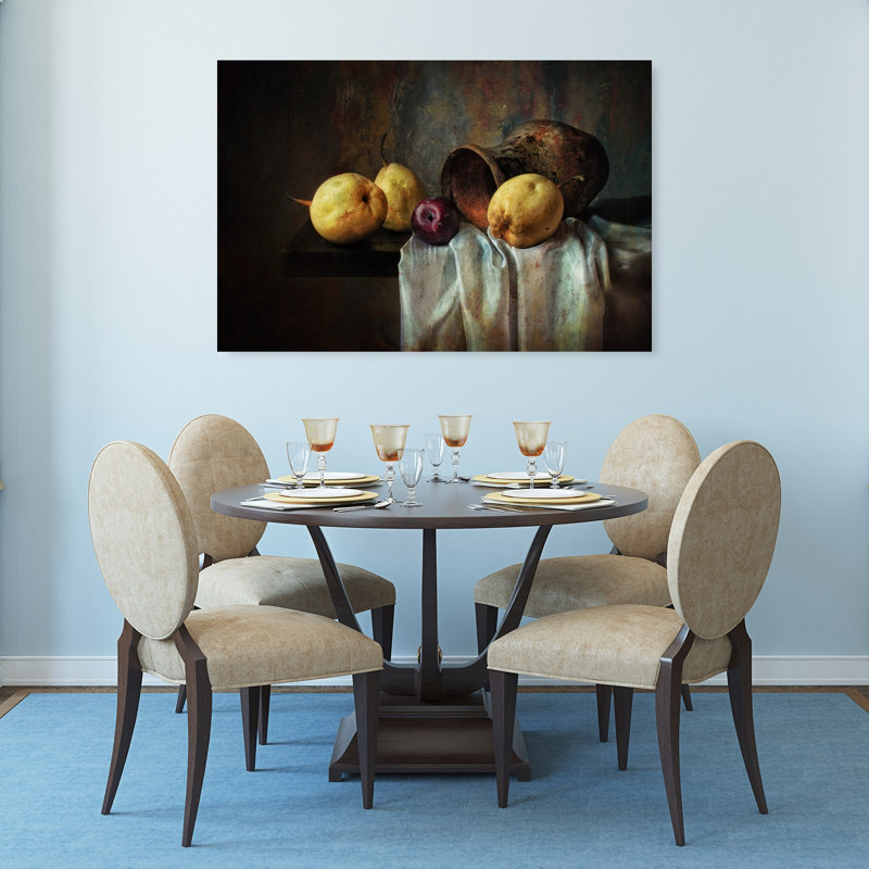 «Rustic Pears And Jug Classic Rustic Traditional Fruit», reproduction d'art murale, H 32 po x l 48 po