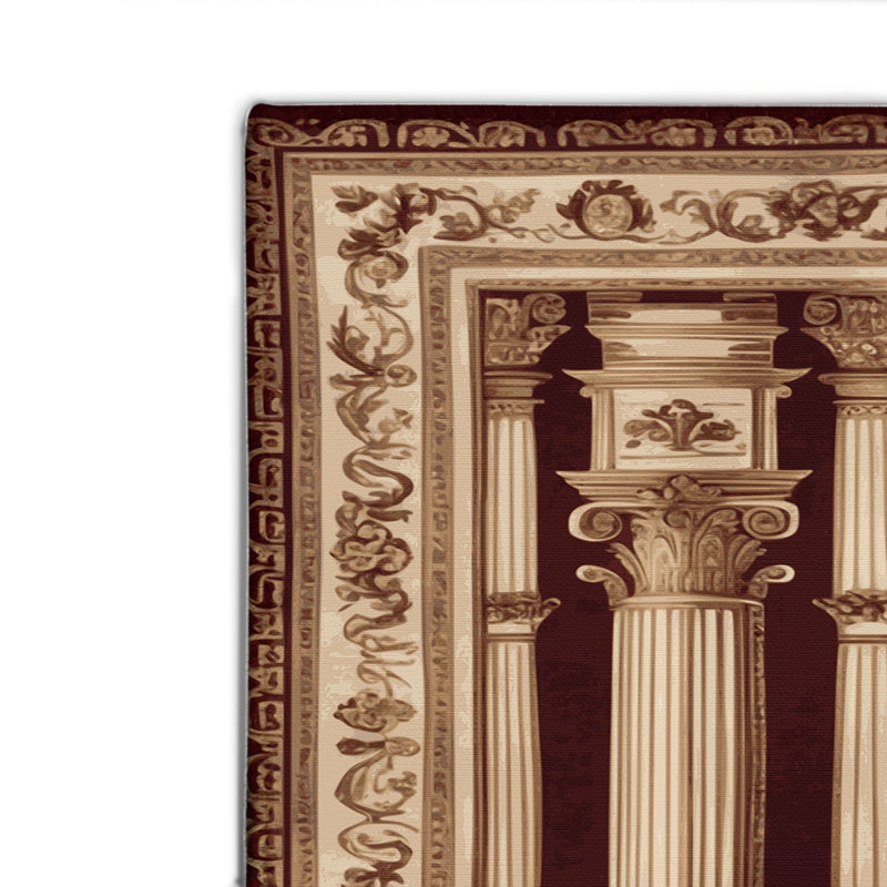 Tapis d'intérieur et d'extérieur brun français, Rectangle 4pi x 6 pi