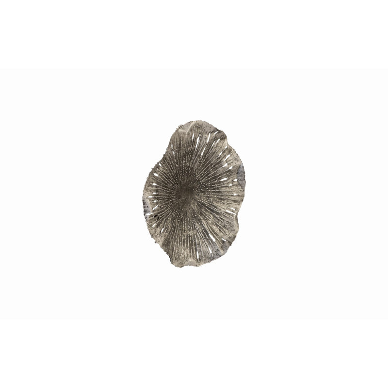 Lotus Wall Décor, Antique Silver, 9" H x 9" W x 2" D