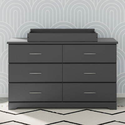Storkcraft Brookside 6 Drawer Dresser with Nest Topper and Change Pad Nursery Set